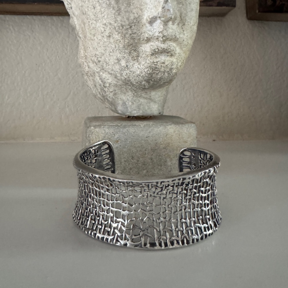 Silpada Sterling Silver Woven Mesh Modernist Cuff Bracelet 6" Int‎ Circ